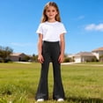thumbnail image 5 of Hxshgdsn Kids Flared Lounge Pants For Girls Stretchy Cotton Soft Athletic Trousers Dance Yoga Pant Black 13 Years, 5 of 9
