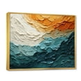 thumbnail image 2 of Designart "Teal Orange Ocean Coastal Essence composition" Modern Floater Framed Canvas Print, 2 of 7