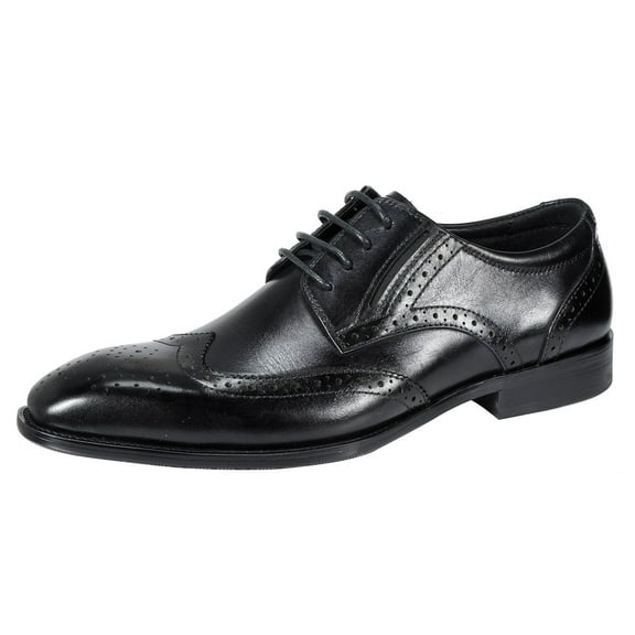 AZoiNM Men's Pointed Toe Oxford Shoes Business Lace Up Leather Sole Rubber Outsole