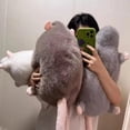 thumbnail image 4 of Stuffed Fat Rat Plush Toy, Oversized Chonky Rat Stuffed Animal, Soft Plush Model Doll (Grey, 4 of 6