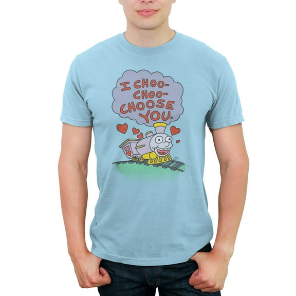 Men's The Simpsons I Choo-Choo-Choose You Graphic Tee Light Blue Small