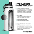 thumbnail image 2 of MOMENTOP Hydration Bottle with 2 Lids. White 32 oz., 2 of 5