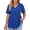 Blue, variant on Plus Size Women Tops Casual V Neck Blouses Summer Short Sleeve Shirts Floral Tunic Tops