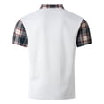thumbnail image 4 of Summer Clearance Prime BiZtdJrK Men's Casual Polos Shirts 2025 Summer Quick Dry Golf Tennis Shirt Fashion Plaid Block Short Sleeve Blouse Muscle Fit Workout Tops White M, 4 of 8