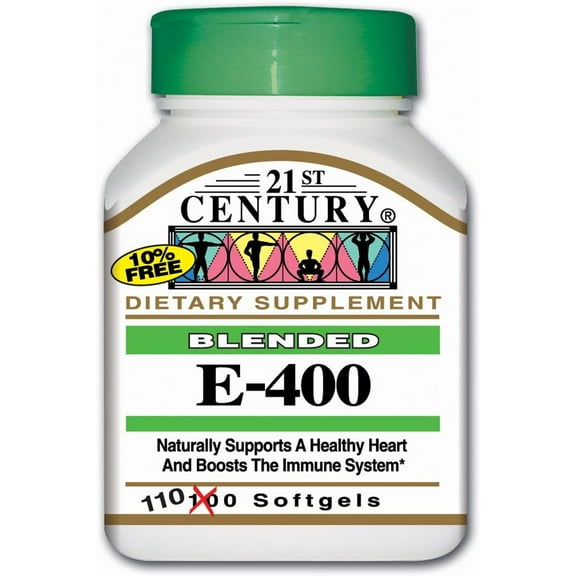 21st Century Vitamin E-400 IU, 180mg, 110 Softgels Each