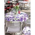 thumbnail image 5 of Outdoor Tablecloths with Umbrella Hole & Zipper, Purple Flowers Round Tablecloth 54 Inch, Butterfly Spring Floral Watercolor Farmhouse Waterproof Table Cloth, Patio/Pool/Picnic Table Covers, 5 of 8