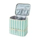 thumbnail image 1 of Estuche de transporte para esmaltes de uñas, bolsa de maquillaje, elegante, multiusos, portátil, regalo para mujeres, organizador de esmaltes de uñas Rayas azules y beige, 1 of 9