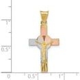 thumbnail image 3 of 14K Yellow & Rhodium With Iona Crucifix Cross Pendant (28 X 14) Made In Mexico k5545, 3 of 5