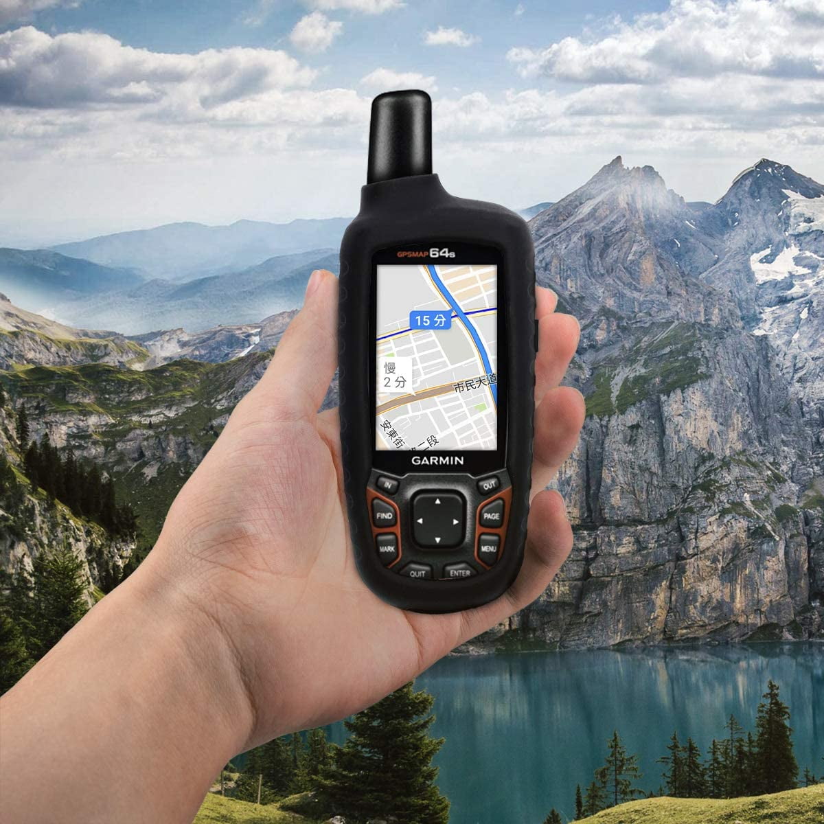 Black 64st GPS Handset Navigation System Soft Silicone Skin Protective Cover 64s kwmobile Case for Garmin GPSMAP 64 