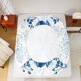 thumbnail image 5 of Homewish Blue Butterfly Chic Floral Flowers 4pcs Bed Sheets for Girls Teens, King Size Exotic Style Sheet Set, 5 of 7