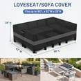 thumbnail image 2 of Patio Furniture Set - Waterproof, Heavy Duty Outdoor Couch & Sectional Sofa Cover - Table & Chair Cover - Curved, 90" L x 62" D x 28" H, Grey & Black, 2 of 15