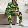 thumbnail image 5 of Mens Pajamas Set, Camo Green Classic Button Down Long Sleeve Loungewear Sleepwear Pjs sets for Men, 5 of 5