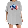 thumbnail image 4 of Women's T Shirts 4th of July Patriotic Short Sleeve Summer Independence Day Athletic Blouse Light Gray XL, 4 of 5