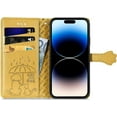 thumbnail image 2 of for iPhone 14 Pro Max PU Leather Flip Wallet Case, Cat Dog Cartoon Cute Style with ID Card Holder Phone Cover Case for Apple iPhone 14 Pro Max MG Yellow, 2 of 10
