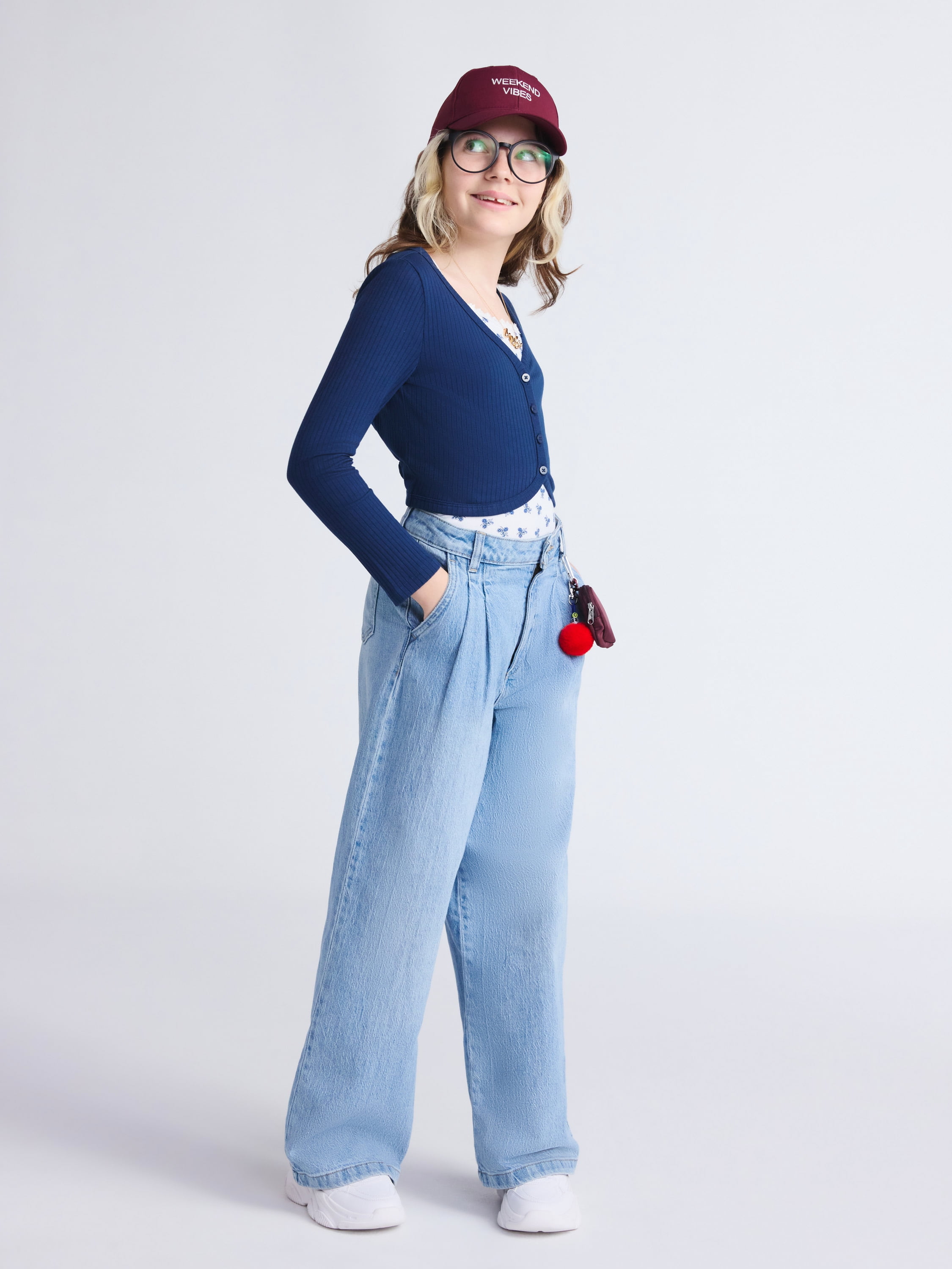 Weekend Academy Girls Long Sleeve Ribbed Cardigan, Sizes 4-18