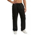thumbnail image 6 of Liacowi Men's Casual Cargo Sports Trousers, Drawstring Elastic Waist Loose Thicken Dance Jogger Pants, 6 of 9