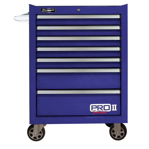 Homak BL04027702 27 in. Pro 2 7-Drawer Roller Cabinet, Blue