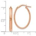 thumbnail image 2 of 10k Rose Gold Polished Oval Hoop Earrings - Measures 26x7mm Wide 1.5mm Thick, 2 of 2