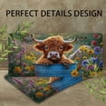 thumbnail image 4 of License Plate,Highland Calf in Blue Bucket with Flowers Decorative Front,Personalized Stainless Steel License Plate Cover For Men Women,12.2" X 6.2", 4 of 7