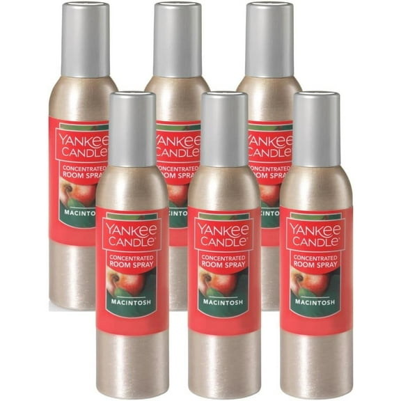 Yankee Candle Concentrated Air Freshener Room Spray, Odor Eliminator, Macintosh, 1.5 oz (Pack of 6)