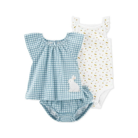 

Carter s Child of Mine Baby Girl Easter Outfit Set 3-Piece Sizes 0-24M