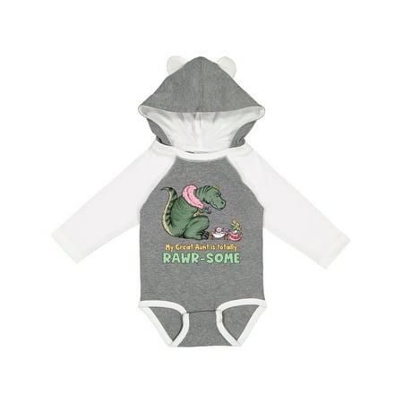 

Inktastic My Great Aunt Is Totally Rawr-Some Tea Rex Party Gift Baby Boy or Baby Girl Long Sleeve Bodysuit