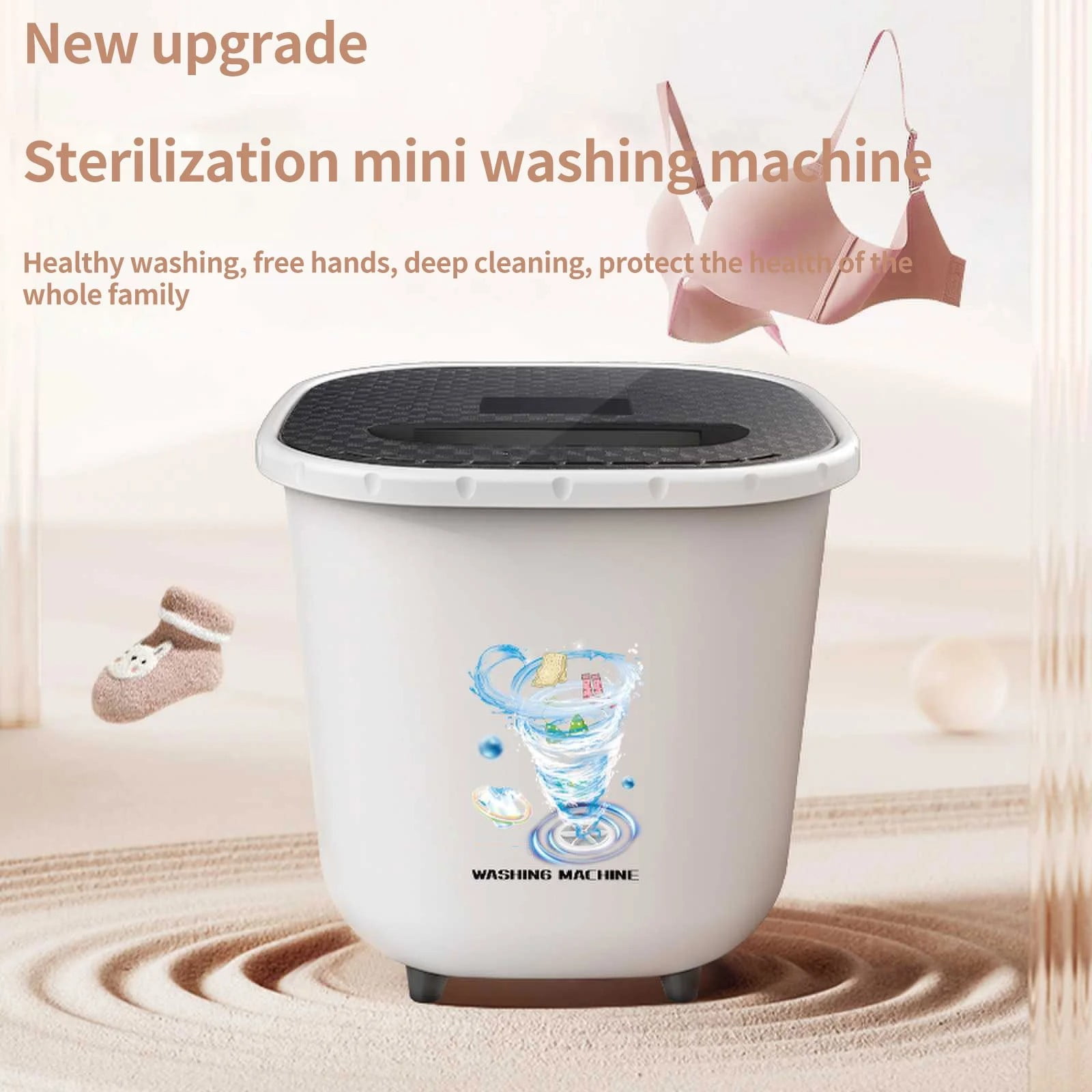 LAILLSH 2026 New Arrival Cleaning Products Portable Washing Machine For Clothes Laundry Bucket Washer For Camping RV Travel Compact