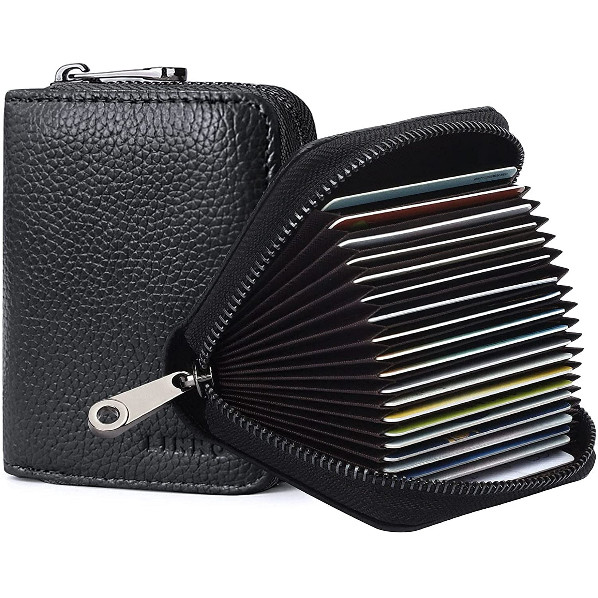 SHAR RFID 20 Card Slots Genuine Leather Credit Card Holder Small