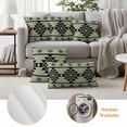 thumbnail image 6 of Sage Green Boho Outdoor Waterproof Pillow Covers, Southwest Aztec Abstract Geometric Decorative Square Throw Pillowcase Sofa Cushion Sham for Patio/Couch/Chair, 24"x24" 2 Pack, 6 of 8
