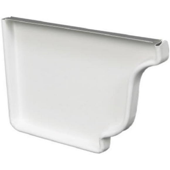 Amerimax Home Products 19005 Bouchon de Gouttière d'Extrémité Gauche- Acier Galvanisé Blanc - 4 Po