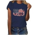 thumbnail image 2 of American Flag T Shirt Women 4th of July T Shirt Women 4th of July Shirts for Women Fourth of July Top Womens American Flag Tees Women's Fashionable Round Neck Letter Printed Short Sleeved T-Shirt, 2 of 4
