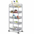 thumbnail image 5 of UBesGoo 5-Tier Wire Mental Mesh Shelves, Cozzine Utility Rolling Cart Trolley, 5 of 8