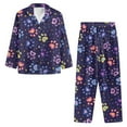 thumbnail image 4 of SCRAWLGOD Dog Paw Pajamas Womens Long Sleeve Button Up Pjs for Women Set Lounge V Neck Women Sleepwear Set Size 2XL Breathable Ladies 2 Piece Outfits, 4 of 7
