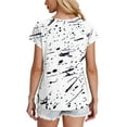 thumbnail image 4 of Aqestyerly Haut à Manches Courtes, Blouse Décontractée à Manches Courtes et Col Rond Imprimée pour Femmes, Confort Quotidien/blanc (TG), 4 of 6