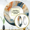 thumbnail image 3 of Designart "Aqua Symphony Teal Orange Expression" Abstract Rund Mirror For Wall Decor - Large Teal Round Print Mirror - Round Modern Mirror 29" x 29" Inch - Wall Mounted Round Large Mirror, 3 of 5