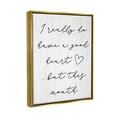 thumbnail image 3 of Stupell Good Heart But This Mouth Humor Inspirational Painting Gold Floater Framed Art Print Wall Art, 3 of 6