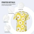 thumbnail image 3 of Rateoe Daisies Flowers Pattern Men’s Baseball Short Sleeve Polo Shirt, Midweight Men's Shirt Golf Shirt Polo Shirts Quick Dry Short-4X-Large, 3 of 7