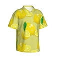 thumbnail image 2 of Easygdp Bright Lemons Men's Hawaiian Shirts Print Lapel Short Sleeve for Beach, vacation, party, casual occasions - Medium, 2 of 9