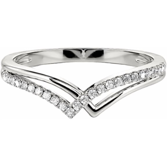NYS Jewellers 2.10 Ctw Princess Cut Black Diamond V-shape Womens Band Ring 14K White Gold Plated 925 Sterling Silver -6
