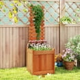 thumbnail image 2 of Costway 1 PCS Wooden Raised Garden Bed Elevated Patio Yard Planter Box with Trellis Open-Ended, 2 of 10