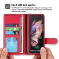 thumbnail image 3 of Dteck Case for Samsung Galaxy Z Fold 3 5G (2021),Luxury Business Leather Magnetic Card Holder Wallet Case with S-Pen Holder Pocket Hybrid PC Protective Kickstand Cover,Red, 3 of 13