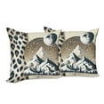 thumbnail image 3 of Ambesonne Wild Mountains Throw Pillow Cover Pack of 2, Boho Night Leopard, 2 Pcs-16"x16", Sepia Dark Blue Grey, 3 of 5