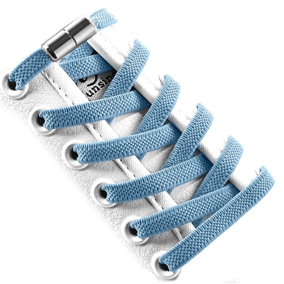 No Tie Elastic Shoe Laces with Laces Lock, Tieless One Size Fits Sports Flat Shoelaces for Running Walking Hiking Boots Canvas Sneakers