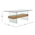 thumbnail image 2 of SAFAVIEH Kayley Retro 2 Tier Glass Coffee Table, Natural Brown, 2 of 2