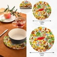 thumbnail image 3 of SKYSONIC 2 pcs Autumn Colorful Butterfly Pot Holders Trivets, Heat Resistant Trivets,Cartoon Berry Nut Leaves Cotton Thread Weave Mats for Hot Pads Pans Pot Bowl Teapot, 3 of 7