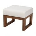 thumbnail image 2 of Baxton Studio Yashiya Mid-Century Modern Off-White Boucle Upholstered and Walnut Brown Finished Wood Ottoman Footstool, 2 of 6