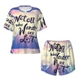 thumbnail image 4 of Lsque Not All Those Who Wander Are Lost Women's Short-Sleeved Pajama Set - 2 Piece Soft and Lightweight Sleepwear Set-3X-Large, 4 of 9
