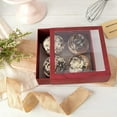 thumbnail image 2 of Clear Window Gift Boxes Burgundy 6" X 6" X 2" 12 Pack Square, 2 of 6