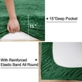 thumbnail image 4 of PHF Truly Velvet Fitted Sheet King Size, Luxury Super Soft Flannel  Bottom Sheet with 15" Deep Pocket for Winter, Emerald Green, 4 of 7