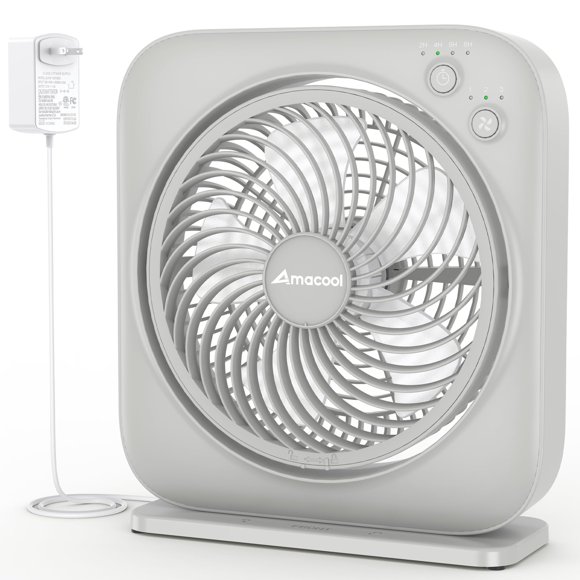 Ventilador de Mesa AMACOOL 12" Silencioso 3 Velocidades Temporizador 8H Gris